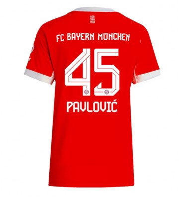 Bayern Munich Aleksandar Pavlovic #45 Hjemmebanetrøje Dame 2025-26 Kortærmet